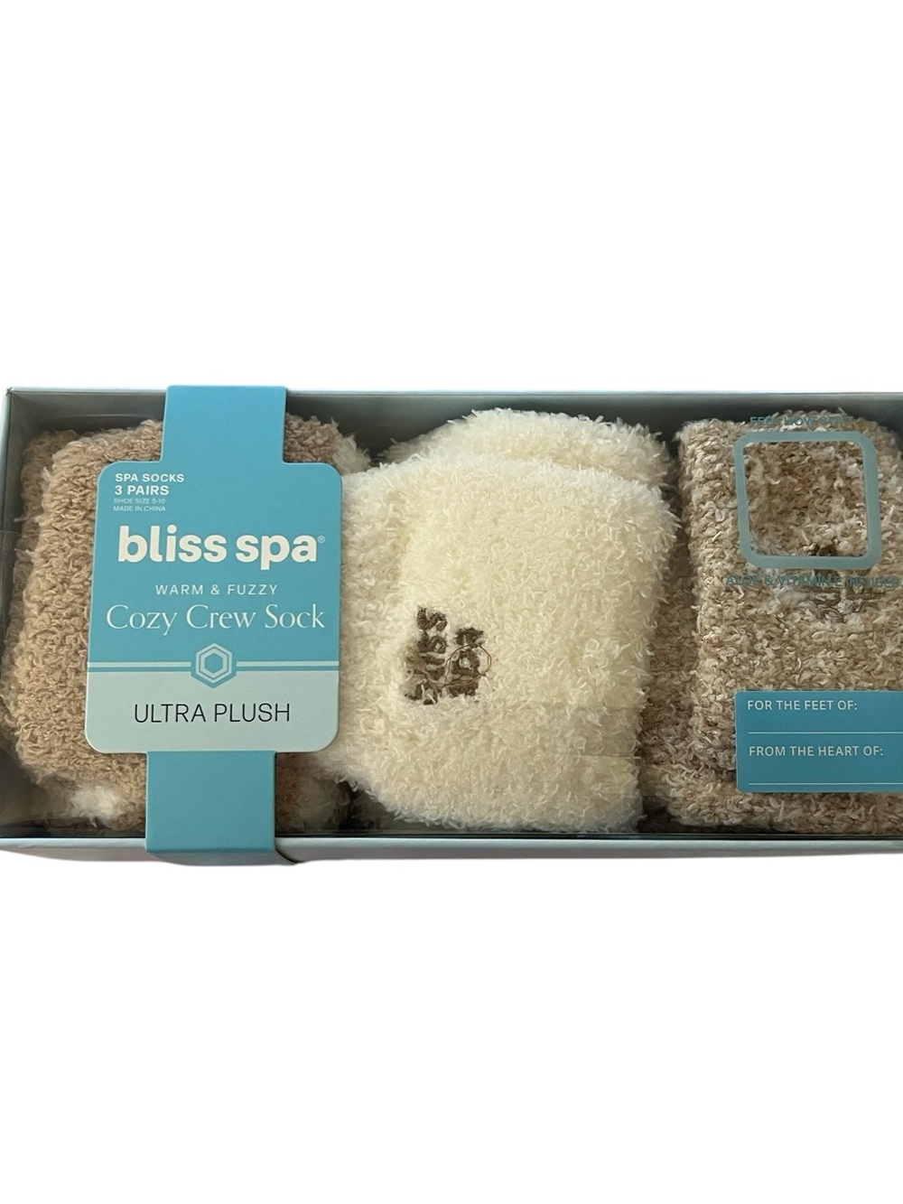 Bliss Spa Cozy Crew Socks - Cream & Beige Ultra Plush - 3 pairs! - Picture 3 of 3